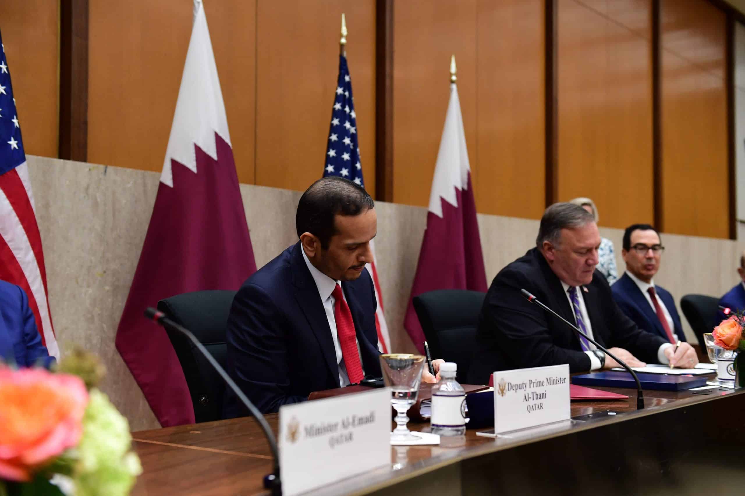 Qatari and American officials sign the Memorandum